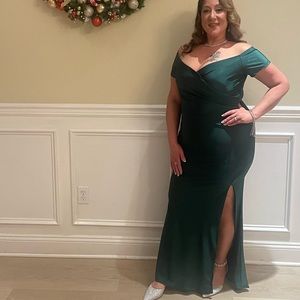 Green evening dress